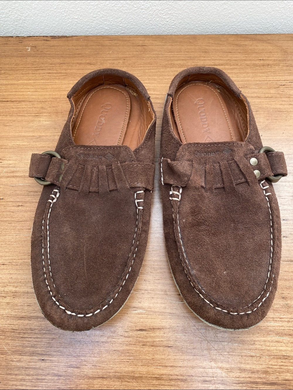 Quoddy Brown Suede Ring Mule